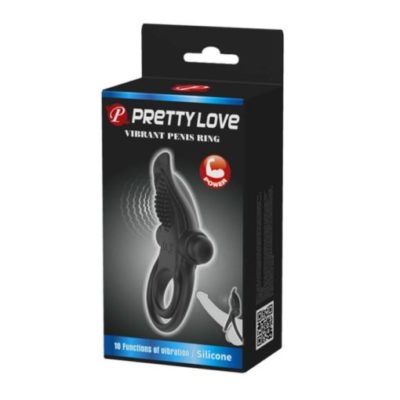 Inel Penis cu Vibratii Silicon Negru